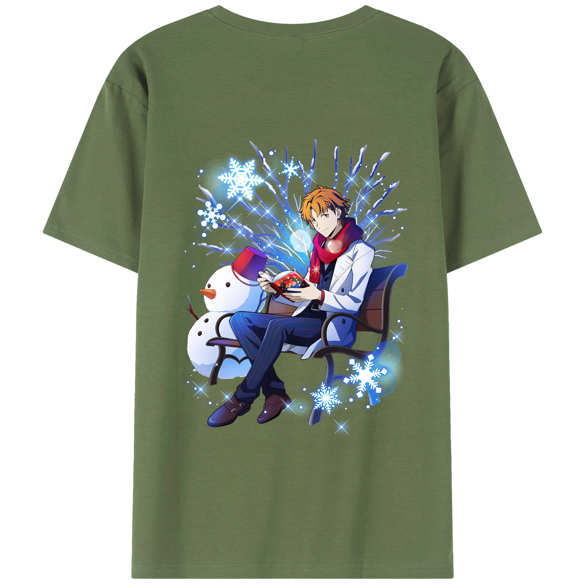 （画像用） 文豪ストレイドッグス Bungo Stray Dogs 綿100％ メンズ半袖Tシャツ（バックプリント） 通気性